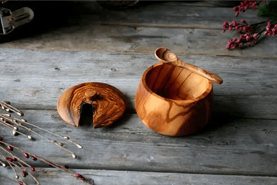 Kuksa cup made of olive wood