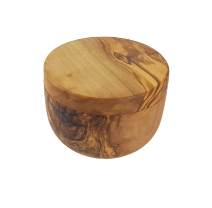 OLIVIKO Handmade Olive Wood Salt keeper box, Salt cellar with magnetic lock - oliviko