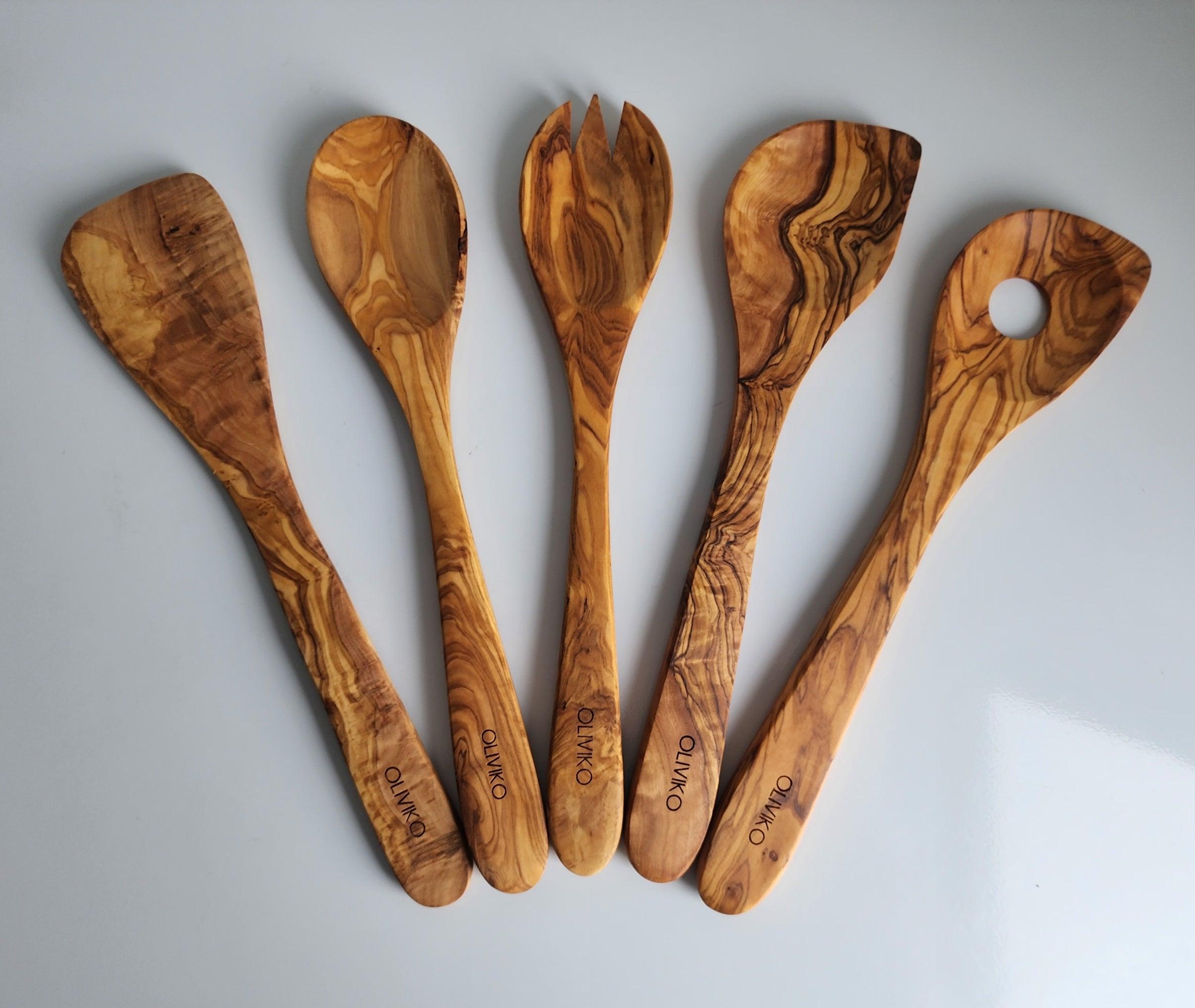 Parents Christmas Gift| Set of wooden Utensils made of Tunisian retailer Olive Wood| Rolling Pin+Mortar and Pestle+Garlic press (+Free Wood Beeswax)