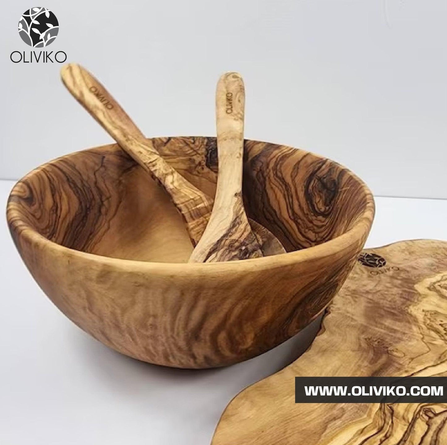 Copy of OLIVIKO 100% Handmade Olive Wood Bowl, salad Bowl, snack Bowl 8 inch Bowl - oliviko