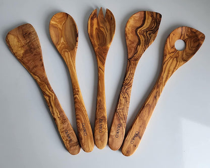 Handmade olive wood utensils Olive wood kitchen utensils set Eco-friendly cooking utensils Premium quality olive wood Handcrafted kitchen tools