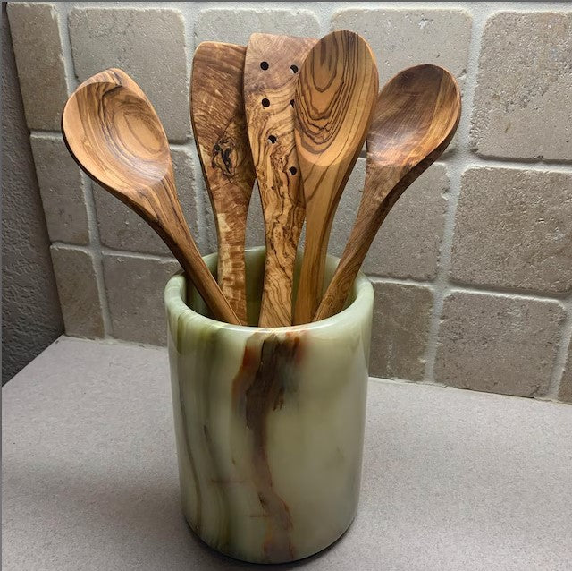 Olive Wood Utensils OLIVIKO Set - 2 Spatulas & 3 Spoons