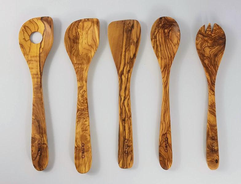 Handmade olive wood utensils Olive wood kitchen utensils set Eco-friendly cooking utensils Premium quality olive wood Handcrafted kitchen tools